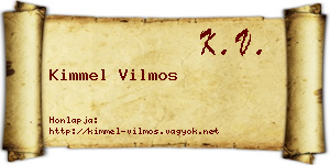 Kimmel Vilmos névjegykártya